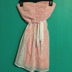 Strapless animal print dress